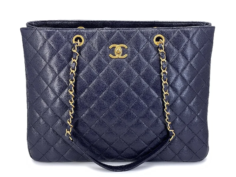 Chanel Small Crossbody Bag for TravelChanel Navy Blue Caviar Timeless Clasp Shopper Tote Bag GHW 2WC