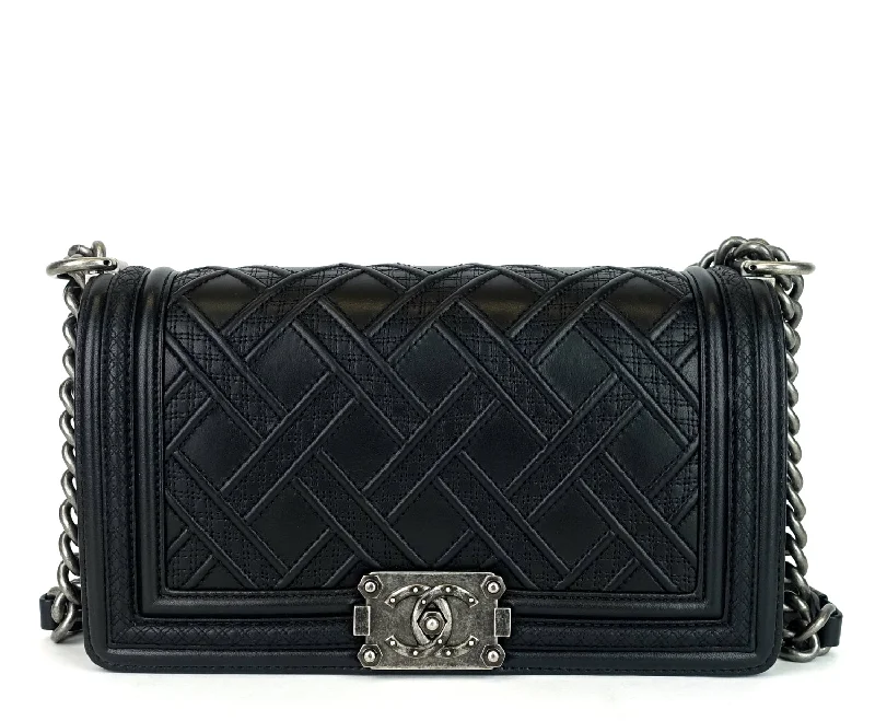 Chanel Vintage Inspired Handbag for Retro LoversBoy Lattice Weave New Medium Leather Bag