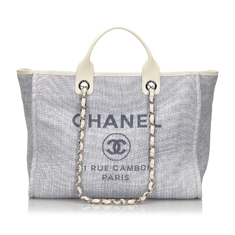 Chanel All - Match Handbag for Versatile StylingDeauville XL Tweed Raffia Tote Bag