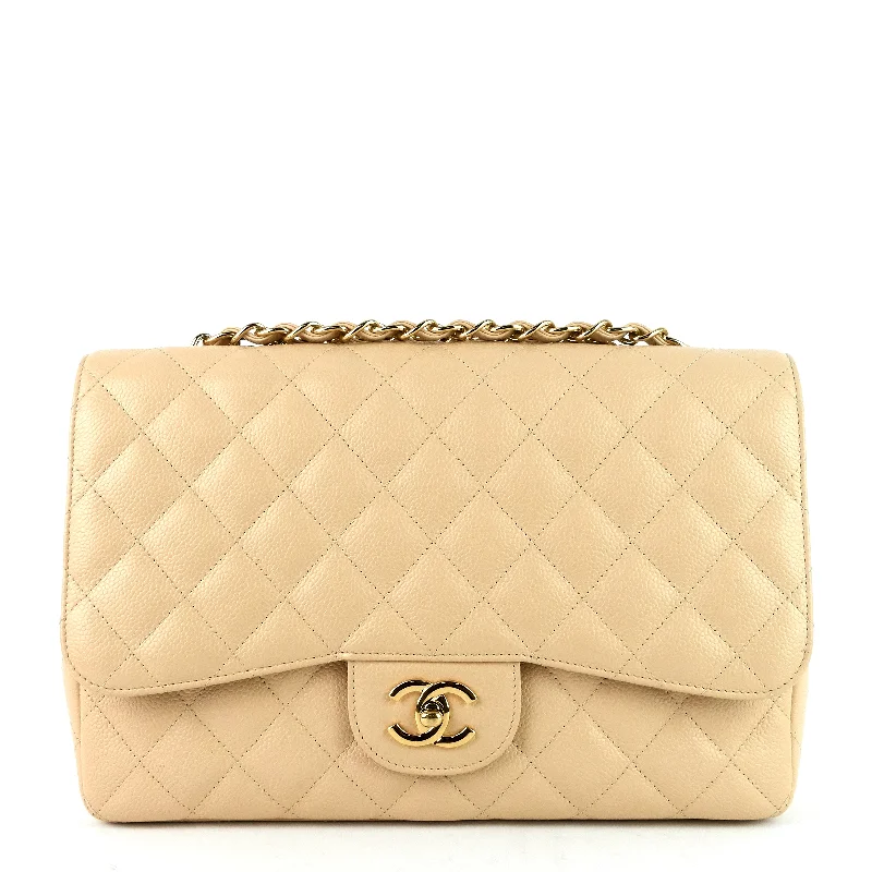 Chanel Classic Flap Bag for Evening PartyClassic Single Flap Jumbo Caviar Leather Bag