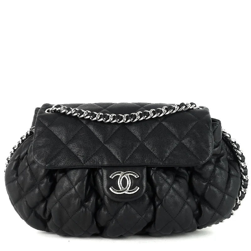 Chanel Classic Flap Bag for Evening PartyChain Around Large Lambskin Leather Messenger Bag