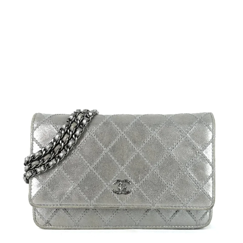 Chanel Classic Flap Bag for Evening PartyWallet on Chain Wild Stitch Lambskin Leather Bag