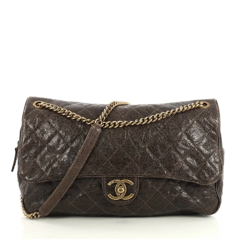 Chanel New Arrival Handbag with Gold HardwareShiva Maxi Flap Caviar Leather Bag