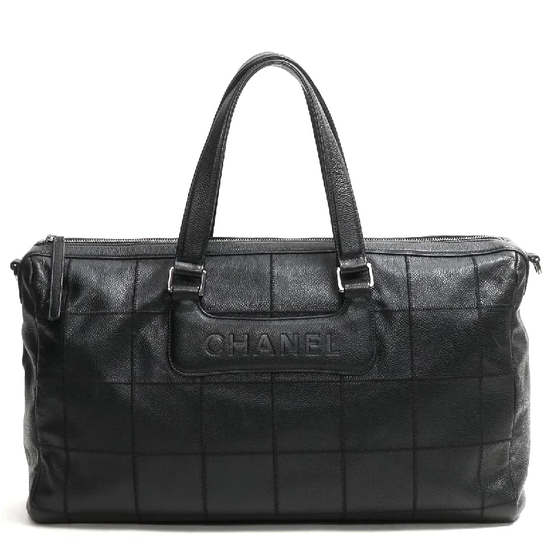 Chanel All - Match Handbag for Versatile StylingChocolate Bar Caviar Leather Boston Bag