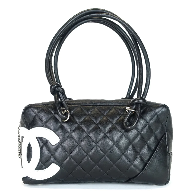 Chanel Small Crossbody Bag for TravelCambon Bowler Medium Quilted Lambskin Leather Bag