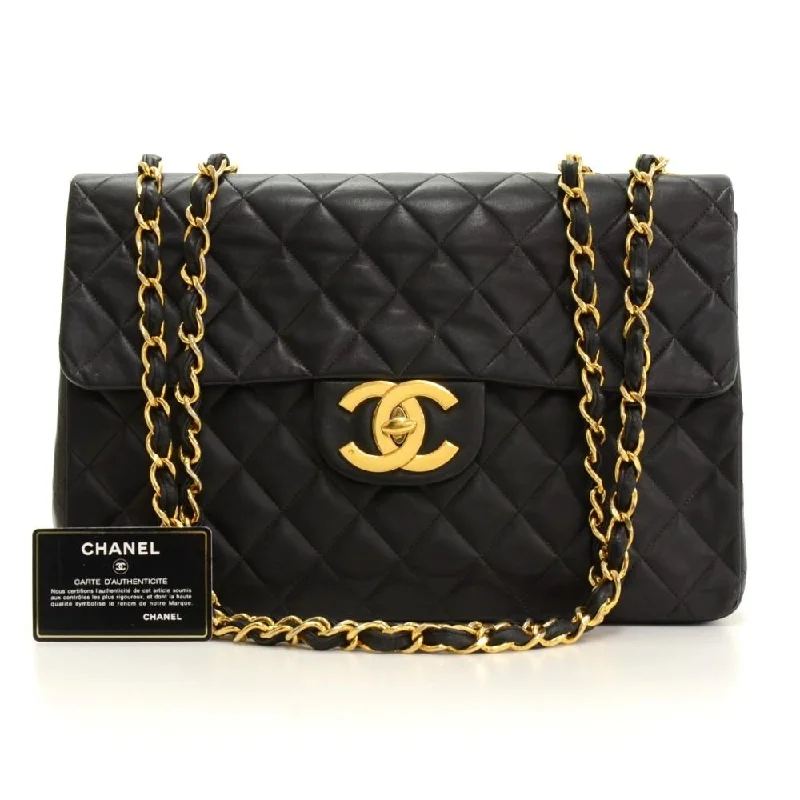 Chanel All - Match Handbag for Versatile StylingQuilted Lambskin Leather Maxi Bag