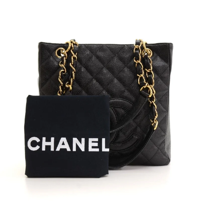 Chanel Handbag with Adjustable Strap for ComfortPetite Shopping Tote Quilted Caviar Leather Shoulder Bag