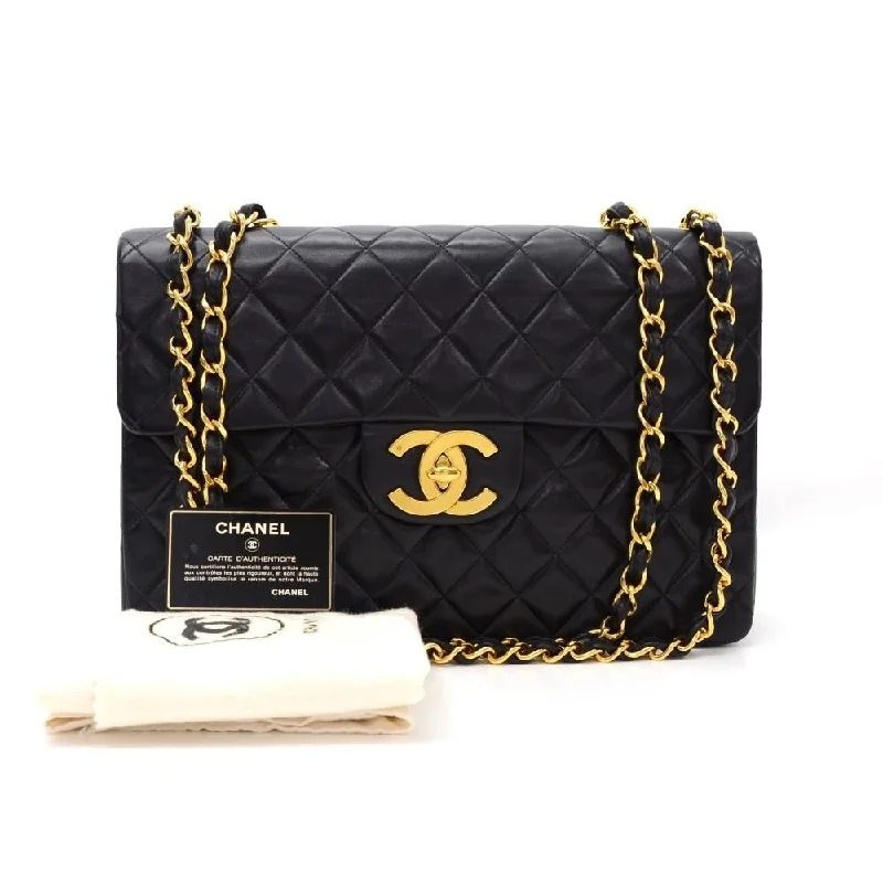 Chanel All - Match Handbag for Versatile StylingMaxi Quilted Lambskin Leather Shoulder Bag