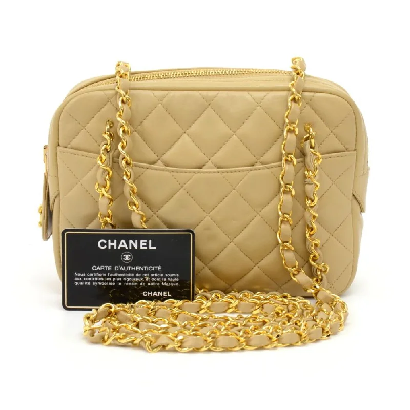 Chanel Vintage Inspired Handbag for Retro LoversSmall Quilted Lambskin Leather Double Chain Shoulder Bag