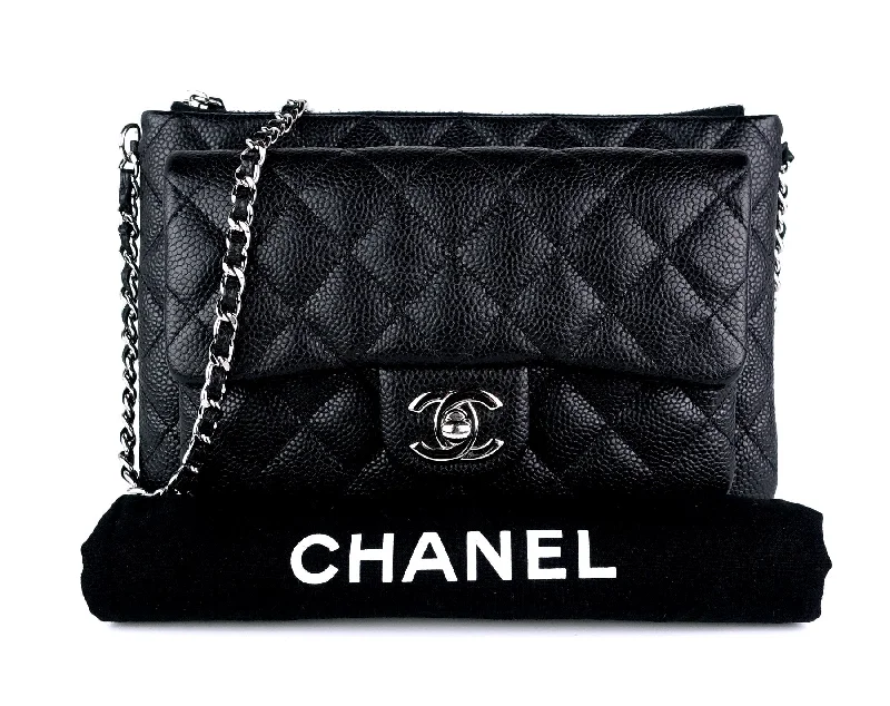 Chanel Luxury Handbag for High - End EventsIridescent Quilted Caviar Leather Daily Zip Bag