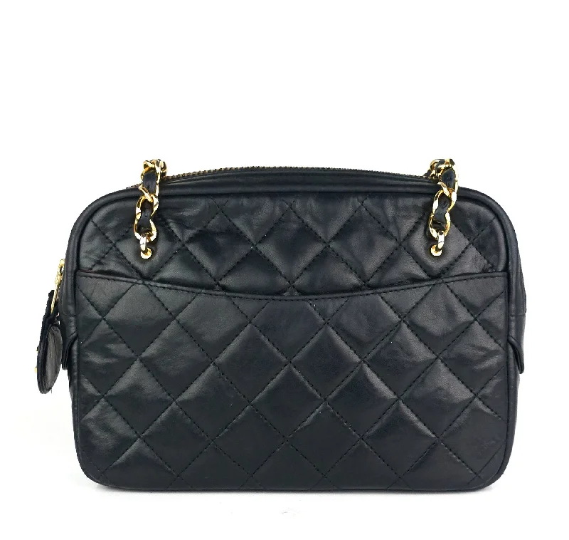 Chanel Quilted Leather Shoulder Bag for FashionistasQuilted Lambskin Leather Top Zip Bag