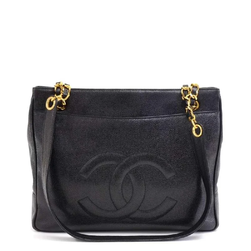 Chanel Chain Strap Handbag for Everyday UseCaviar Leather CC Monogram Tote Bag