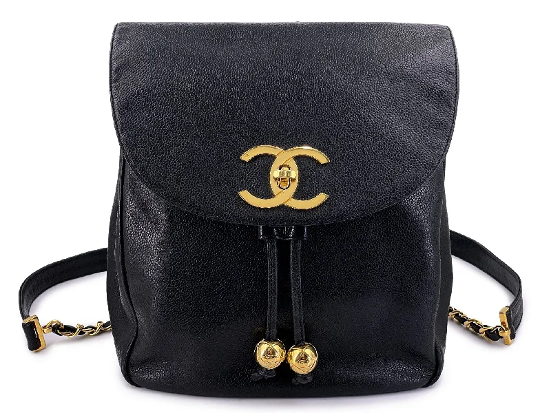 Chanel Lightweight Handbag for Daily ErrandsChanel Vintage Black Caviar Backpack Bag Oversized CC 24k GHW 1T7