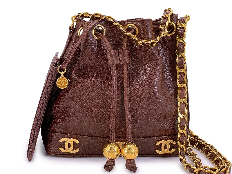 Chanel Classic Flap Bag for Evening PartyChanel Vintage Chestnut Brown Caviar Mini Bucket Bag 6 CC 24k GHW HFA