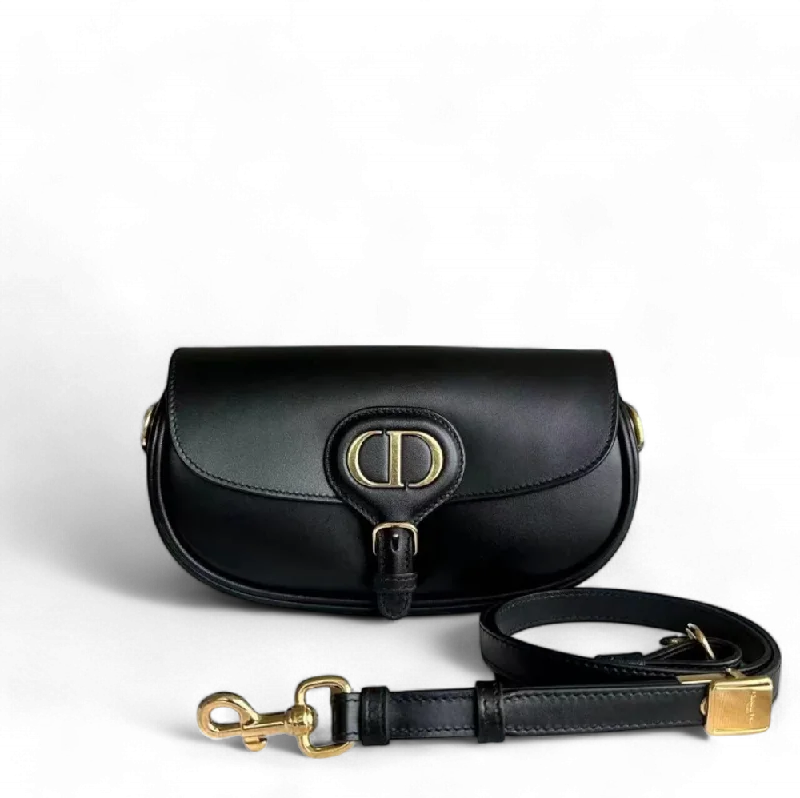 Fashion - forward Christian Dior tote bags for the modern womanDior Bobby East West - Smooth Calfskin Black Golden Hardware