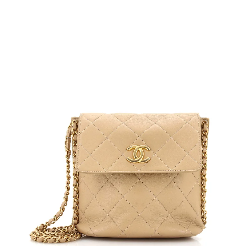 Chain Flap Hobo Quilted Calfskin Small