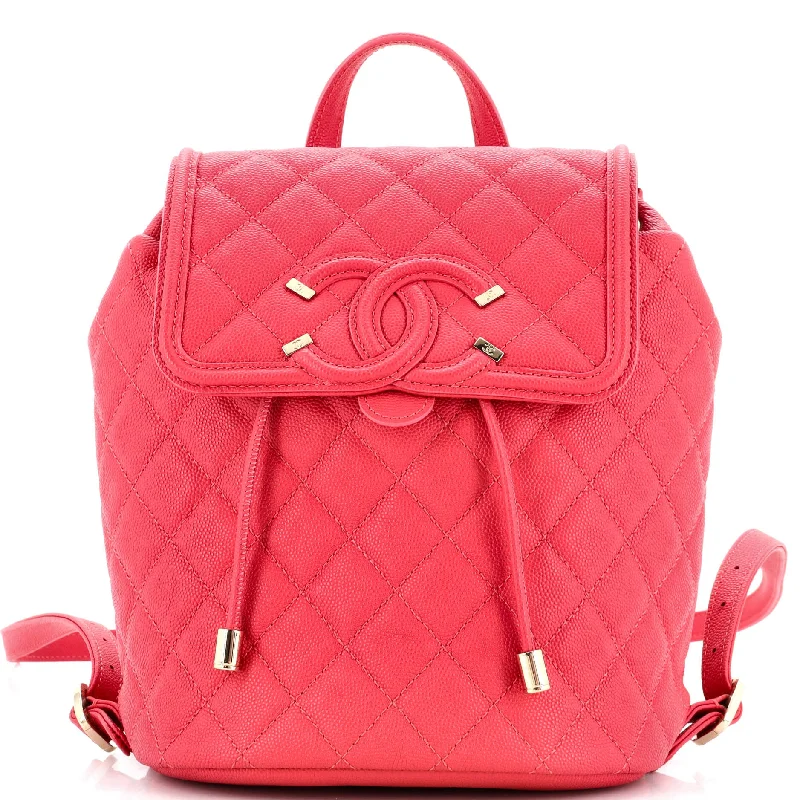 Filigree Backpack Quilted Caviar Small