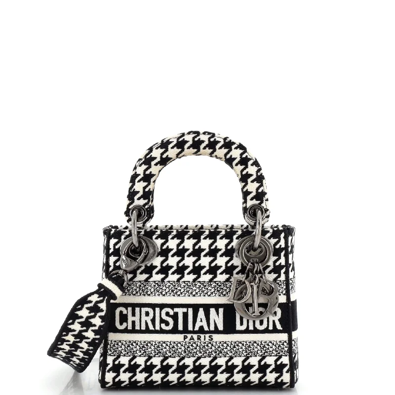 Lady D-Lite Bag Houndstooth Canvas Mini